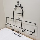Plate Rack Holder Wall Mount Black Wrought Iron Scroll Farmhouse Kitchen Decor