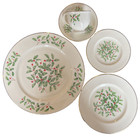 4 Lenox Holiday Holly Berry Special Fine China 5 Pc Place Setting With Charger