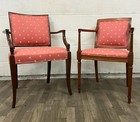 Vintage French Empire Style Dining Arm Chairs Occasional Chairs - Pair