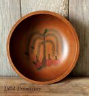 Small Primitive Crow And Pumpkin Wood Decorative Bowl  5 75  Wide X 1 75  High