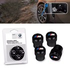 Set Of 4 - Tire Valve Stem Cap Set Bmw M Logo  Black Caps 36110421543