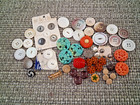 Vintage Lot Of 55 Assorted Fun   Fancy Collectible Buttons Mop Glass Pierced  
