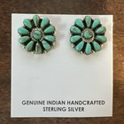 Native American Navajo Indian Cluster Post Green Turquoise Earrings Omg Zuni  g