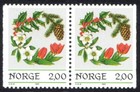 Norway Scott 871-872 Pairs Mnh Christmas Booklet Stamps Issued 1985
