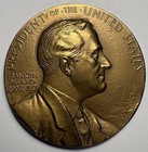 1945 President Franklin Roosevelt 4th Term Inaugural Medal Us Mint 76mm Bronze 
