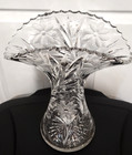 Antique Abp Cut Crystal Vase  Fan Shape  12 1 4 h