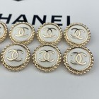 10 Chanel Buttons White Gold Cc Logo Metal 20mm Vintage