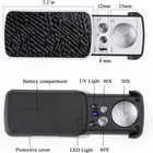  30x 60x 90x Pockets Magnifying Magnifier Jeweler Eye Glass Loupe Loop Led Light
