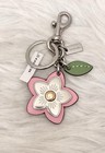 Nwt Coach Cr925 Mixed Metal Wildflower Bag Charm key Chain Pink multi Nwt  128