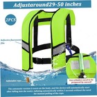 2-pcs Automatic Inflatable Life Jacket adjustable Nylon Swim Vest With Co2 In   