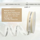 Satin Ribbon 1 Inch X 49 Yard Best Wishes For You Valentine Ribbon Beige