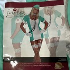 Forplay Vintage Nurse Stretch Polyester Dress Costume Green white S m Halloween