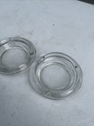 Round Clear Heavy Thick Glass Ashtrays 4  Vintage