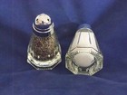 Pair  2  Restaurant Bullet Style Glass Salt And Pepper Shakers  1 5 Oz  Octagon
