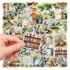 50pc Gardening Clear Sticker Pack  Plant Scrapbook Lot  Flower Journaling Decals