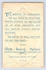 White Sewing Machine Chicks 1890s Victorian Trade Card Embossed 3 5  X 5 5 