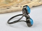 Vintage Native American Ring Size 6 25 Floral Blue Cabochon 