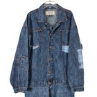 Nyc Brand Denim 2 Piece Patchwork Plaid Jacket 2xl Jeans 40x32 Urban Streetwear