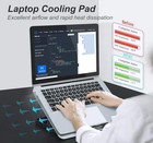Ice Coorel Aluminum Laptop Cooling Pad  Cooler Stand With 7 Silver