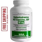 Diphenhydramine 50mg 1000ct Capsules  Sda Labs  Allergy Relief Exp-02 2029
