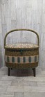 Vtg Singer Sewing Basket Removable Legs Wicker 60s  Plus Accessories  