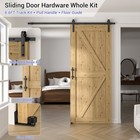 6ft 6 6ft Sliding Barn Door Hardware Kit   9 5  handle  Adjustable Floor Guide