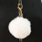 Fluffy Faux Rabbit Fur Pompoms Keyring Car Key Soft Plush Pompoms Keychain 