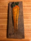 Vintage Hand Painted Wood Wall Hanging 9x4 Carrot