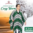 Traditional Mexican Baja Poncho Men And Women Authentic Gaban One Size Green