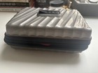 Tumi For Delta Silver Gray Hard Shell Cosmetic Toiletries Small Zip Travel Case