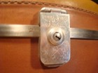 American Tourister  17 In  Round Hat Box Carry On Luggage Brown 1960 s
