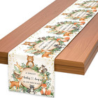 Woodland Baby Shower Table Runner  13x72 Inch Forest Animals Kitchen Dining Tabl