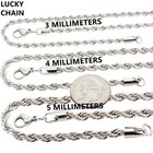 16 -30  316l Stainless Steel High Quality Silver Rope Necklace3-5mm 9g-43g H1