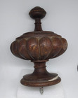 Vintage Decorative Dark Solid Wood Finial 5  Tall X 4  Wide Screw Fastener