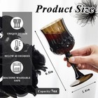 Pinkunn 50 Pcs 7 Oz Plastic Wine Glass Drinking Goblets  Black