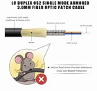 500ft 150m Lc To Lc Armored Outdoor Fiber Optic Cable  Single Mode Duplex Fiber 