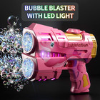 2 Pack Rechargeable Dino Bubble Guns For Kids  Led Light Up Bubbles Machine Blow