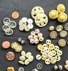Vintage Lot Of 50  Metal   Plastic Buttons Rhinestone Faux Gem Faceted Sets