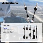 Front Cv Axle Shafts For Toyota  Camry 2002-2009  Fwd L4 2 4l V6 3 0l 3 3l 3 5l