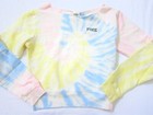 Victoria Secret Pink Open Neck Tie Dye Logo Crew Shirt   Rainbow Legging Set Xs