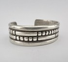 Early Old 1930 s Navajo Native American Coin Silver Ingot Cuff Bracelet 48 3g