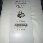 Pure Earth Organic Cotton Bed Sheet Set 6pcs Cal King White 100  Cotton
