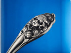 Sterling Silver Gorham Baby Spoon Art Nouveau Face   Florals Flowing  no Mono
