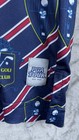 Pga Tour Polo Shirt Mens Small Blue Golf Club Stripe Print Short Sleeve