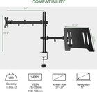 Monitor And Laptop Mount  Monitor Arm With Laptop Tray For 13  To 27  Lcd Comput
