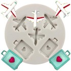 Airplane Silicone Molds Travel Luggage Bag Fondant Molds Vacation Style A