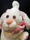 Fisher Price White Puffalumps Stuffed Plush Bunny Rabbit Red Heart Vintage 1988