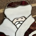 Vintage Stained Glass Santa Claus Huge 19    Christmas Window Decor