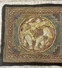 Vtg Thai Burmese Kalaga Goddess On Elephant 41    Beaded Tapestry Wall Hanging