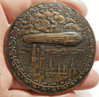 1909 Munich Flight Of The Lz3 Kaiser 310 Cast Bronze Medal 65mm Lovely  C- 1802